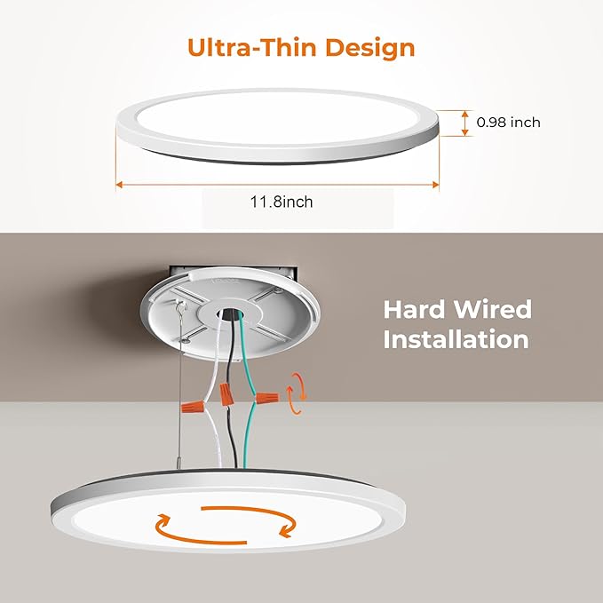 Matane 2Pack Motion Sensor LED Ceiling Light with Remote, 12 Inch Wired Flush Mount Ceiling Light 3000K 4000K 5000K, 2400LM Dimmable Motion Sensor Light Indoor for Closet Hallway Laundry Stairs White