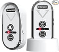 PANDAAR Doorbell Wireless for Home, Wireless Intercom System 4900ft Long Range Waterproof Doorbell Intercom with Rechargeable Battery for House Classroom Business(Black) (1 Indoor&1 Outdoor-White)