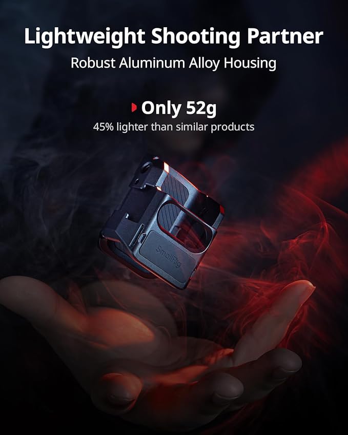 SMALLRIG Expansion Adapter Accessorie for DJI Osmo Pocket 3, Aluminium Protective Cage, 52g Lightweight Mount for Pocket 3, with Cold Shoe Mount, 1/4"-20 Threaded Toles and Claw Ports