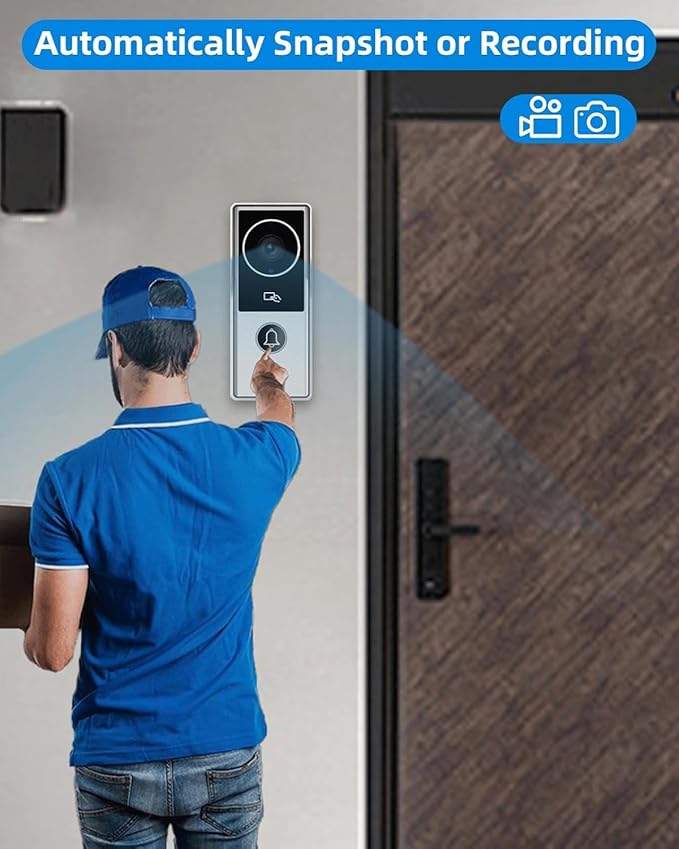ANJIELO SMART Wired Video Intercom System, Video Doorbell Door Phone System,WiFi 1080P HD Monitor, Night Vision,Dual-Way Intercom for Villa House Office Apartment (1 Bell +3 Monitor)