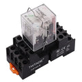 TWTADE/AC 12V Relay 5A Electromagnetic Power Coil Relay 14 Pins 4PDT 4NO+4NC HH54P MY4J with Indicator Light & Socket Base -YJ4N-GS