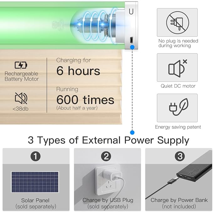 Tokblind Motorized Sheer Shade with Remote Control, Light Filtering Electric Roller Blind Compatible with Alexa via Hub, Rechargeable Smart Window Shade Custom Size (Light Filtering Coffee)