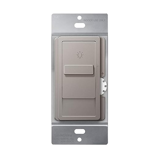TOPGREENER Digital Dimmer Light Switch for 200W Dimmable LED/CFL Lights, Single Pole Led Slide Dimmer Switch, Neutral Wire Not Required, UL Listed, TGDS1-NK, Nickel,1 Pack