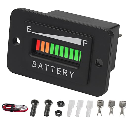 Yooreal 12/24V Battery Fuel Gauge Indicator,Battery Capacity Monitor for Lead-Acid Battery (Not Included Trojan Type) Powered Golf Car Travel Trailer Forklift Scrubber Motorcycle RV etc
