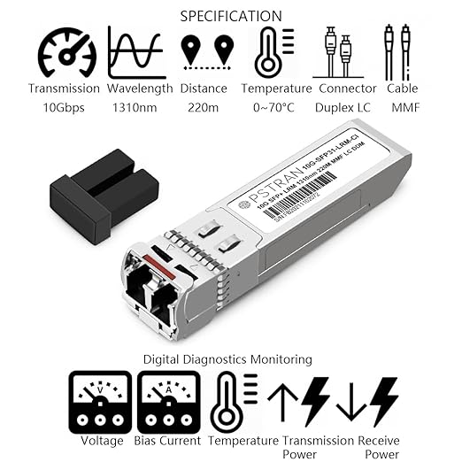 OPSTRAN 10GBASE-LRM SFP+ Optical Transceiver Module Compatible with HPE BladeSystem 455889-B21 1310nm 220m DDM Duplex LC MMF