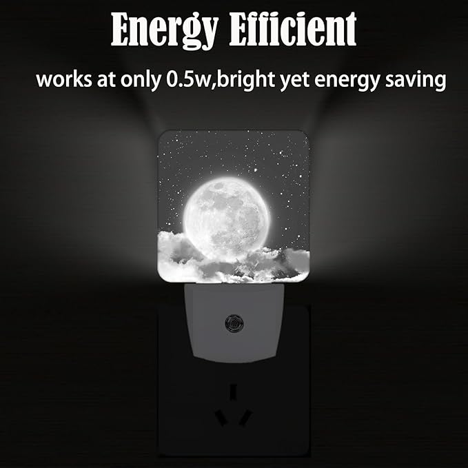 FSHVQKD Moon in Cloud Night Light,Plug-in Nightlights Auto Sensor Night Lamp Dusk to Dawn Lamp Home Decor for Nursery Children Girls Boys