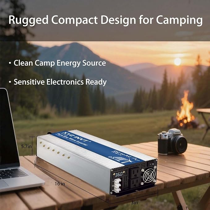 XYZ INVT 4000W Pure Sine Wave Inverter 36V to 120V AC, 8000W Peak Power - Portable Power Converter for Solar System, Off-Grid Home, RV, Truck & Camping