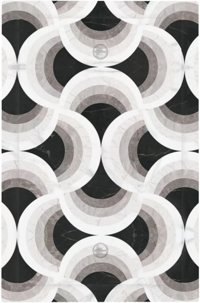 Bvtewkhz Black/White Art Marble No Device Single Blank Decorative Light Switch Covers Electrical Faceplate Switch Plates for Bathroom Kitchen Home