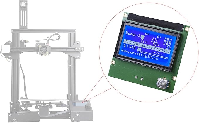 LCD Graphic Smart Display Control Board, LCD Control Module, 12864 Blue Control Panel with Ribbon Cable, for Ender 3, 3s, 3X, 3 Pro and Other 3D Printers