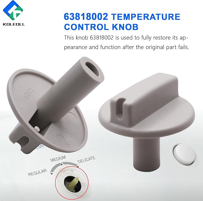 KOLEOLL 2 pcs 63818002 Temp Control Knob Replacement for TPI63818002