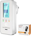4in1 Combustible Natural Gas & Carbon Monoxide Detector, CO Leak Detector Home Air Quality Monitor with Digital Display for Temperature and Humidity, Kitchen & RV Alarm
