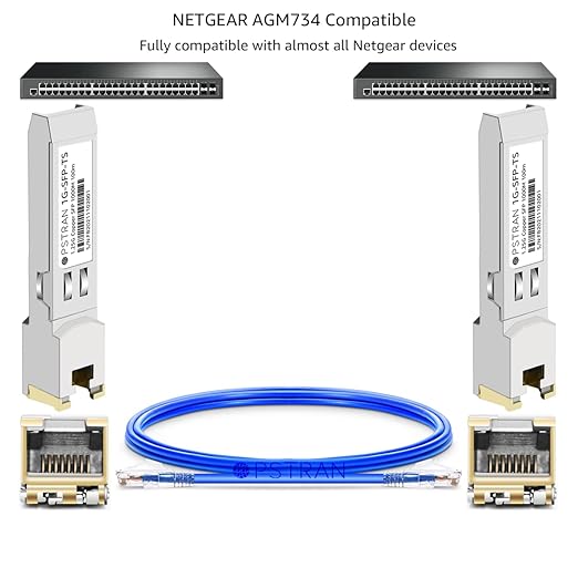 OPSTRAN 1000BASE-T SFP RJ45 Copper Transceiver Module Compatible with Netgear AGM734 100m Cat5e/6 4 Pack