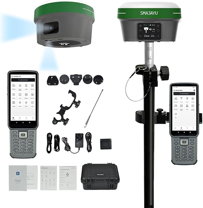 SMA60 AR Visual Photogrammetry RTK GNSS Survey System | Dual Cameras for AR Stakeout & Image Measurement, OLED Display, 60° Tilt, IP68, 4G UHF WiFi Bluetooth, High Precision Land Survey Equipment