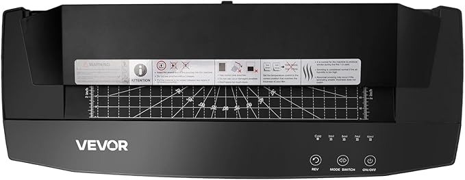 VEVOR Laminator Machine, Cold and Hot Lamination for Max A3 Paper Size, 1 min Quick Warm Portable Laminator, 3-10 mil Thickness, Ideal for Home, Office, Business, or School Supplies, Black
