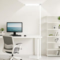 120W LED Floor Lamp, 76.8" Tall Reading Light, 10000LM Knob Dimming Standing Lamp, Full Spectrum Eye Care Reading Lamp, 4000K Natural Daylight for Study Room, Office, Living Room, Bedroom (White)
