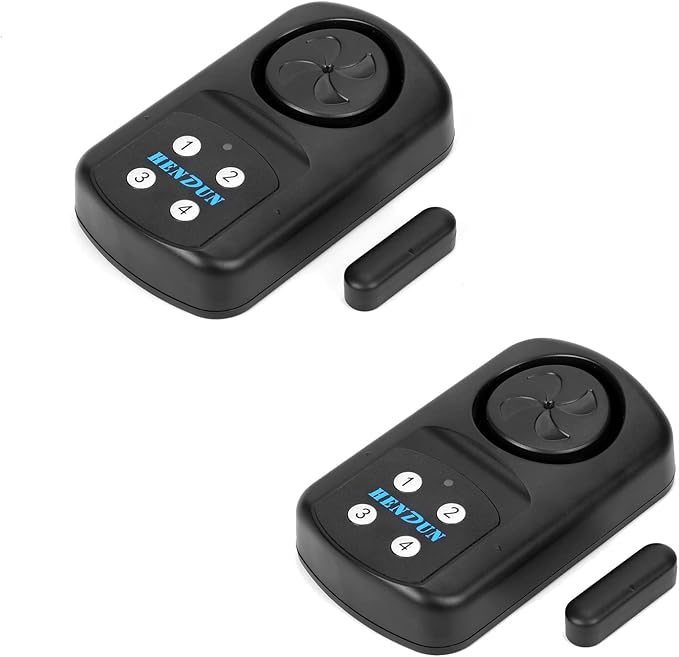 HENDUN Pool Gate Alarm Outdoor Wireless with Remote, 140db Loud, Waterproof Door Alarm Sensor, Kids Safety, Weatherproof Garage Fence Entry Chime (2 Pack)
