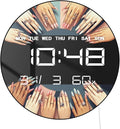 Timethink 12 Inch Nail Salon Digital Wall Clock Large Display, Nail Room Electric Wall Clock Auto-Brightness, Date, Temperature, 12/24hr, USB Powered for Nails Studio Beauty Salon Nail Technician Gift