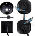 in-Wall Cable Management Kit for Wall Mounted TV - White Power & Low Voltage Cord Hider with Hole Saw, Extension Cord & Splitter - Hide TV Wires Behind Walls for Clean Home Theater & Gaming Setup