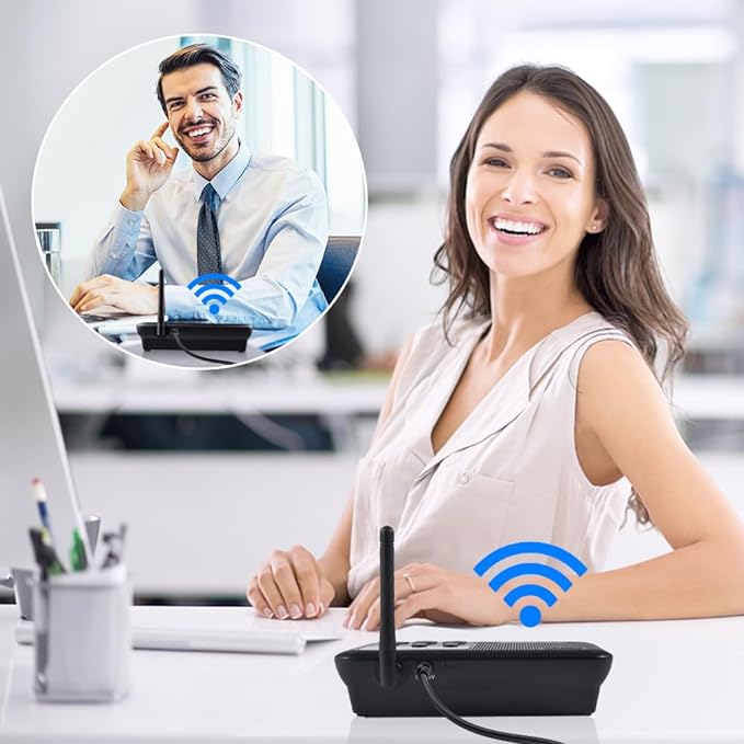 Wuloo Intercoms Wireless for Home 1 Mile Range 22 Channel 100 Digital Code Display Screen, Wireless Intercom System for Home House Business Office, Room to Room Intercom Communication(2Stations,Black)