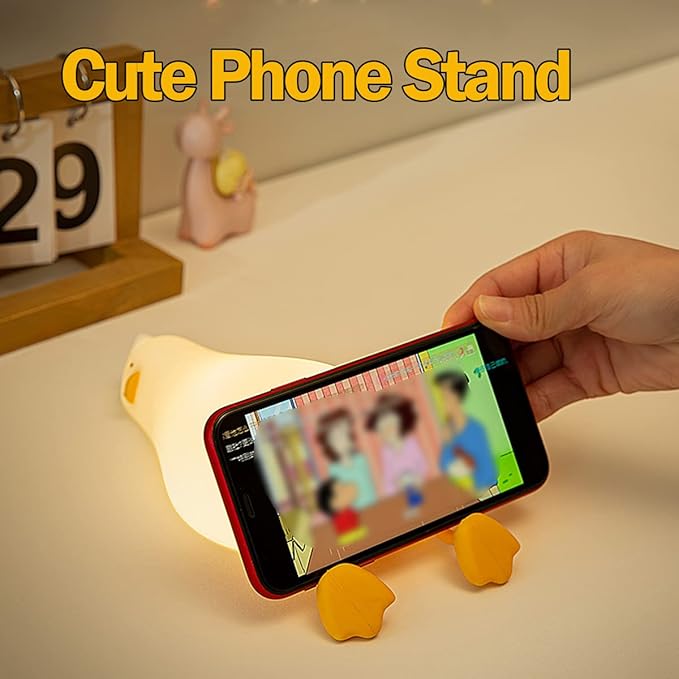 LEDHOLYT Night Light for Kids ,Cute Silicone Nursery Duck Lamp for Baby and Toddler,Fun Animals NightLight for Boys and Girls,Squishy Night Lamp for Bedroom,Kawaii Bedside Lamp for Kids Room