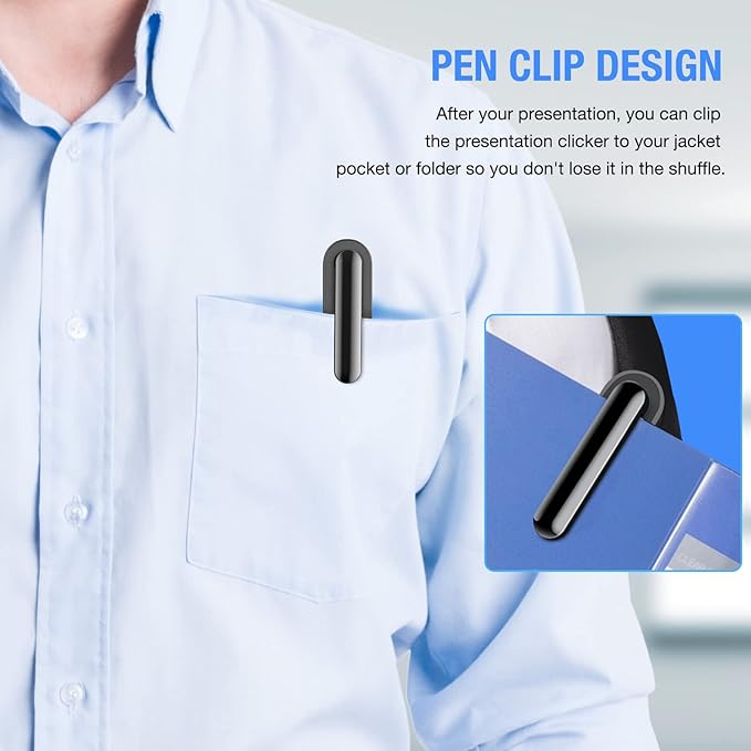 NinjajoyOX Presentation Clicker with Case, Wireless Presenter for PowerPoint Slide with Hyperlink & Volume Control, Presentation Remote Clicker for Mac/Computer/Laptop, Google Slide/PPT/Keynote