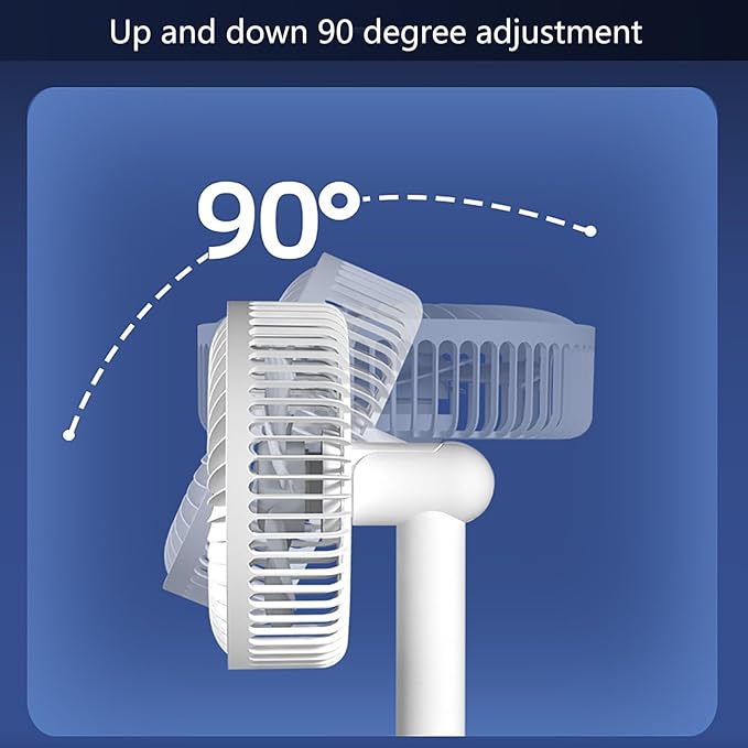 AriKroii USB Desk Fan with Adjustable Tilt 90 Rotation,Ultra-quiet but High Efficient, 3 Speeds Wind Cooling Fan Desktop Consoles with USB Charging, for Cooling Home Office Car Summer Travel