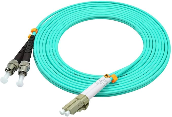 Jeirdus 100 Meters 328ft LC to ST Duplex 50/125 10G OM3 Multi-Mode Fiber Optic Cable Jumper Optical Patch Cord LC-ST