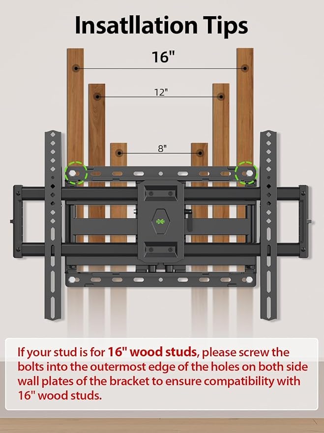 USX Mount Full Motion TV Wall Mount for 42-86 inch, TV Mount Swivel and Tilt,Wall Mount Bracket with Dual Articulating Arms Up to 132lbs, VESA 600x400mm, Max 16" Wood Studs, UL Listed XML019