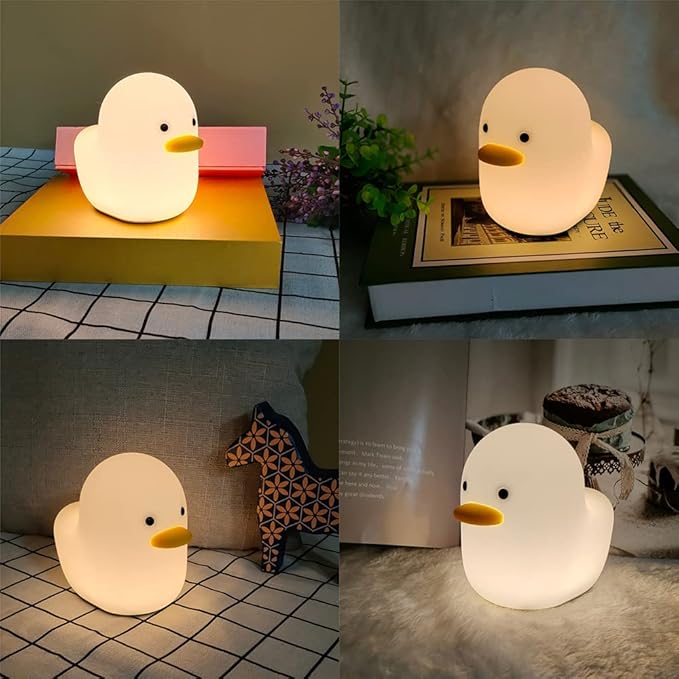 LEDHOLYT Kids Night Light - Cute Silicone Duck Nursery Lamp for Baby and Toddler, Animal Squishy Lamp for Bedroom, Boys and Girls Gift