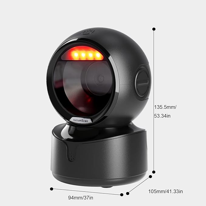 NetumScan Automatic Omnidirectional Desktop Barcode Scanner, Hands Free USB Wireless Bluetooth QR Barcode Reader, 1D 2D Bar Code Image Sensing for Warehouse, Supermarket, Retail Store Pos System-A6