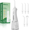 WellLeo Water Flossers for Teeth, Portable Oral Irrigator Rechargeable Water Dental Flosser Pick with High Pressure 5 Jet Tips, IPX7 Travel Water Flossing for Brace Teeth Cleaner Gum Care