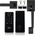 UMIK UMIKSMART Fingerprint Smart Door Lock with Heavy Duty Handleset, Keyless Entry Door Lock, Electronic Keypad Deadbolt Locks, App Control for Front Door, Home (Matte Black)