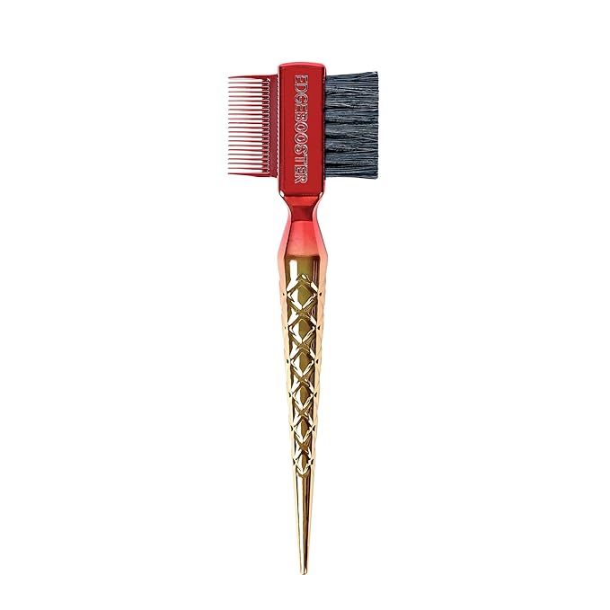 STYLE FACTOR EDGE BOOSTER® Mini Hammer Brush Travel Size | Baby Hair Brush & Double-Sided Edge Control Comb with Boar Bristles | Rat Tail for Precision Styling | Travel Brush for Edges & Baby Hair