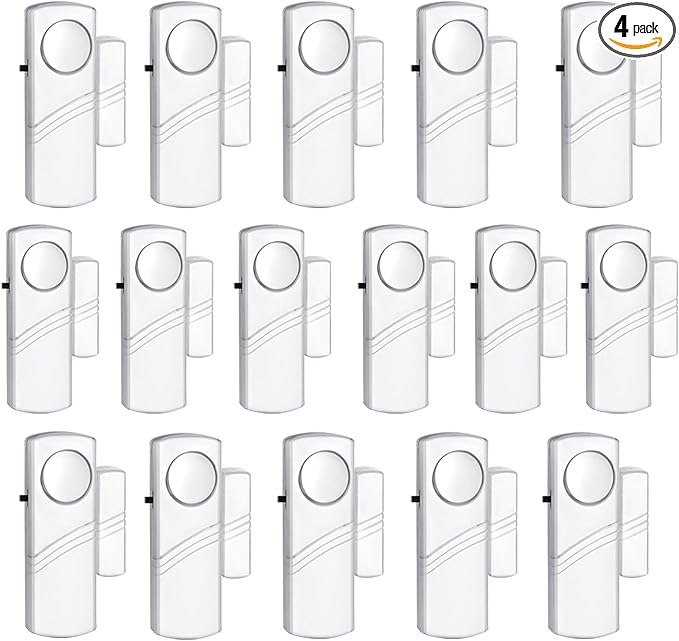 Security Door Window Alarm, 90DB Wireless Sensor Door Window Burglar Alarm, Door Alarms for Kids Safety, Easy Installation Doorbell Alarms for Office House Window Pool (16 Pack)