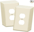 ENERLITES Duplex Receptacle Outlet Wall Plate, Jumbo Electrical Outlet Covers, Gloss Finish, Oversized 1-Gang 5.51" x 3.50", Polycarbonate Thermoplastic, 8821O-LA-10PCS, Light Almond, 10 Pack