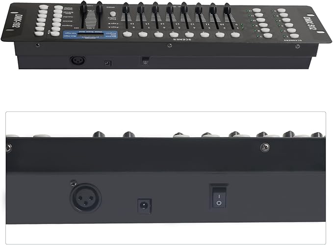 DMX Controller for dj Lights Dmx512 Light Controllers 192 Channel DMX Board with Cables 2m/6.6 ft Dmx-512 Lighting Console for Control Stage Light