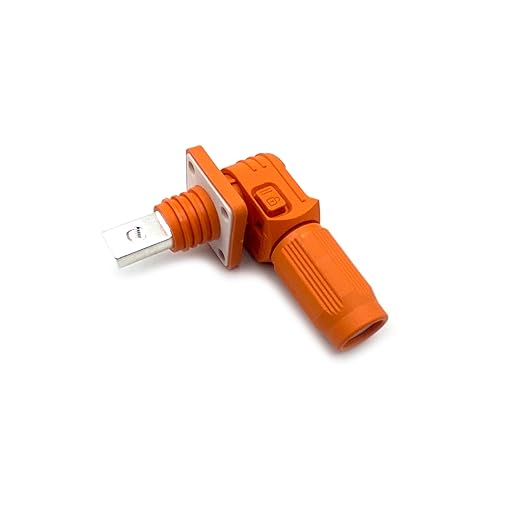300A 1500V Battery Energy Storage Connector, 70-95mm² High Current Connectors Quick Plug Terminal Orange Right Angle Plug and Socket IP67 Waterproof Power Adapter Threaded Wiring