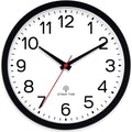 AKCISOT Atomic 12 Inch Wall Clock Analog Clocks for Indoor Kitchen, Battery Operated Clock for Bedroom Office Classroom Living Room(Black)