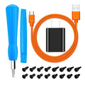 CYJJZQ Fast Wall Charger Charging Cable Cord Orange & Replacement Ring Doorbell Screwdriver Blue Screw Kit Fit for Fits All Ring Video Doorbell Models