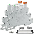 2Pcs Miniature Power Relay DC 24V HF41F/24-ZS 5 Pin 1NO 1NC 6A SPDT with LED Indicator with Socket Base 41F-1Z-C5 with DIN Rail UL Certification