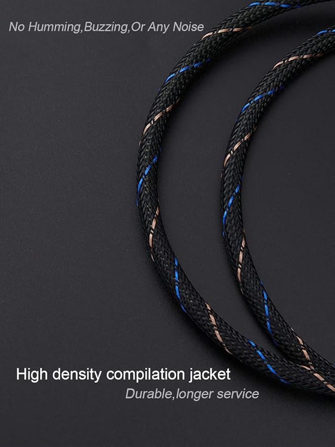 JORZOR Audiophile RCA to 2RCA Subwoofer Cable,1 RCA Male to 2 RCA Male Audio Cable RCA Y-Adapter,Oxygen-Free Copper,Nylon Braided Jacket (1M(3.3FT))