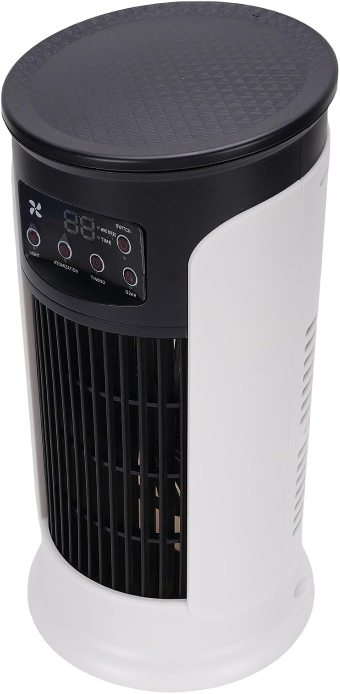 JTLB Portable Air Conditioner Fan Quiet 3 in 1 with 6 Fan Speeds Evaporative Air Cooler for Desktop, USB, 8H Timer, Cooling, Humidification,