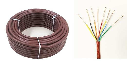 Eastwire 18/8 25ft Thermostat Wire- Brown - Solid Copper 18 Gauge, 8 Conductors - CL2 (ETL Listed) - Residential, Commercial and Industrial Rated (18/8, 25ft)