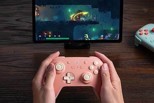 8Bitdo Ultimate 2C Hall Effect Joysticks and Hall Triggers Wireless Controller for Windows PC and Android, with Remappable L4/R4 Bumpers, Turbo function & Rumble vibration (Peach)