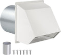 8 Inch Hooded Wall Vent with Screen and Damper,Outdoor Wall Exhaust Vent Cover Wall Cap for Exterior Kitchen Range Hood Ventilation Dryer HVAC Duct Air Exhaust, Galvanized Steel, White