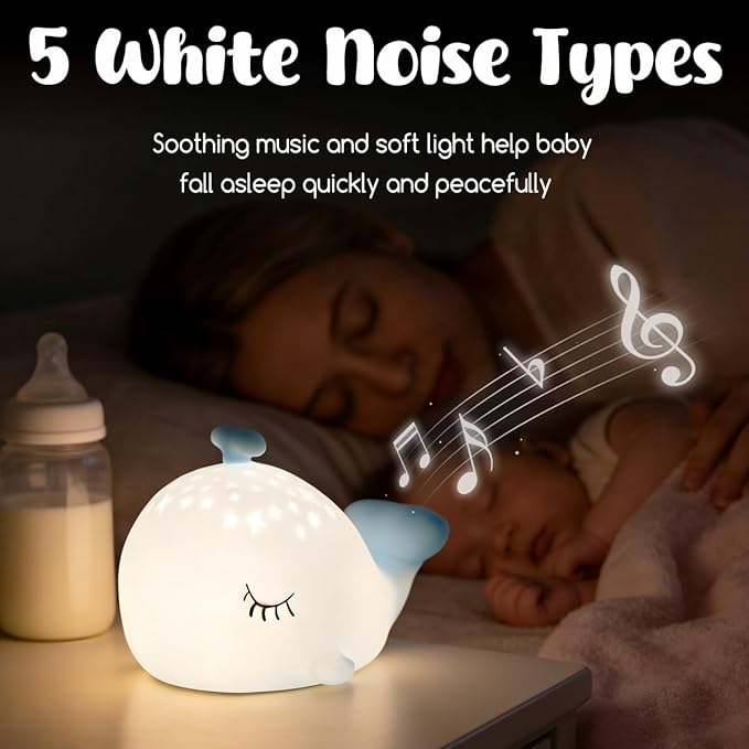 LEDHOLYT Cute Night Light Gifts for Kids, 7 Colors Blue Whale Toys Cute Lamp,Soft Silicone Baby Night Light,Silicone Whale Rechargeable Nightlight for Kid Kawaii Room Decor