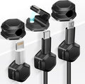 Cord Holder - Magnetic Cable Clips - Under Desk Cable Management - Adhesive Wire Holder Keeper Organizer for Desk, Nightstand, Phone Charger, Computer, Home, Office, Car (6pcs)
