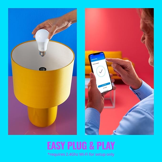 WiZ 65W BR30 Tunable White LED Smart Bulb - Pack of 1 - E26- Indoor - Connects to Your Existing Wi-Fi - Control with Voice or App + Activate with Motion - Matter Compatible