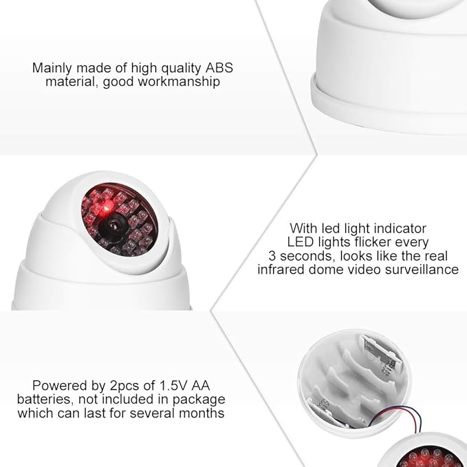 generic Wireless Indoor Outdoor Dome Simulated Surveillance Camera with 30pcs Dummy IR LEDs