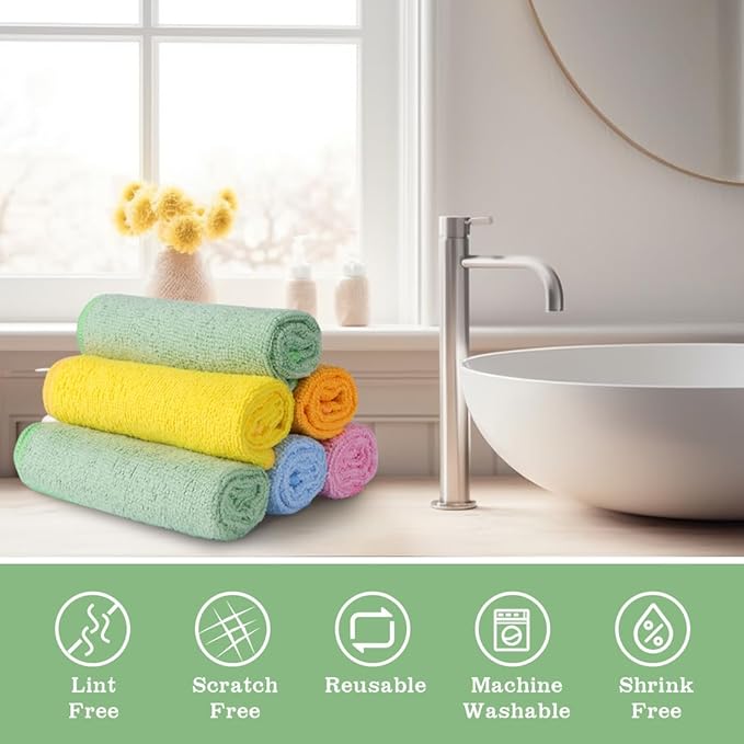 UNIMADE Washcloths - 20 Pack - Face Towels (12" x 12"), Highly Soft Wash Cloths and Hand Towels, Fast Drying Multi-Purpose Microfiber Cleansing Cloths for Bathroom, Hotel, Spa, and Salon - Multicolor